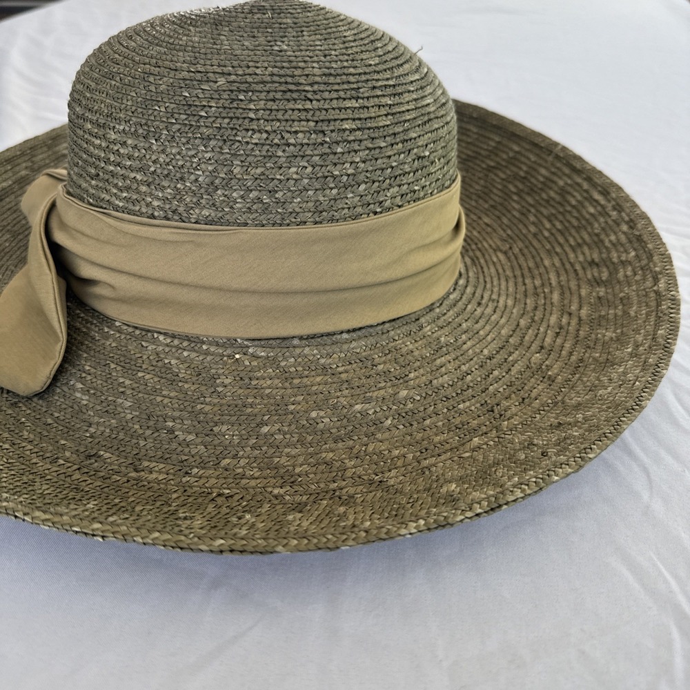 Orvis Olive Green Straw Fedora Hat - Picture 3 of 6
